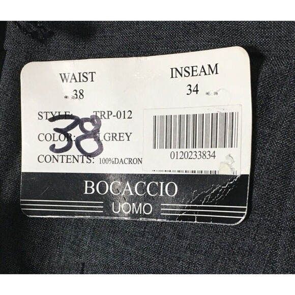 Bocaccio Uomo Dress Pants Men's Size 38 x 34 Gray Straight Leg - Picture 7 of 9
